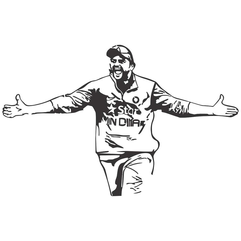 Tuffuk Suresh Raina Large Vinyl Wallstickers for Home Decorations(70 cm x 110 cm)5TZ408