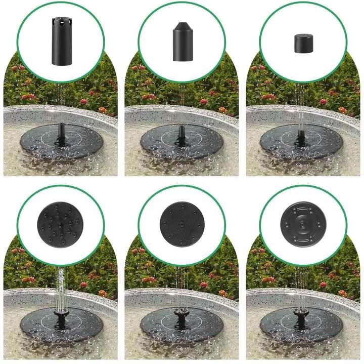 Solar Powered Bird Bath Fountains, Floating Water Fountain Pump with LED Light, Remote Control for Garden, Pool, Pond