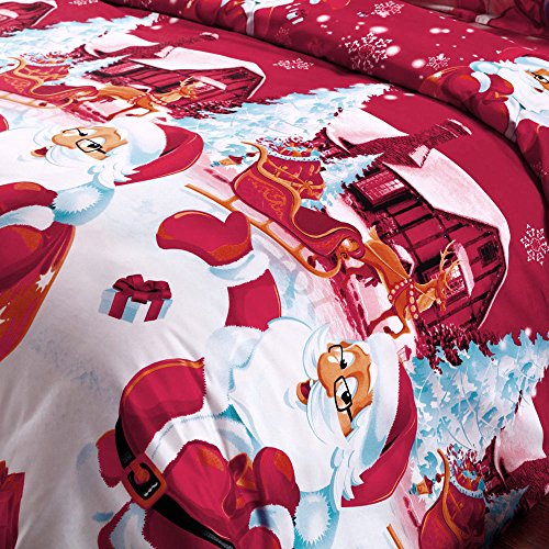 Ubersweet® 4pcs Polyester Fiber 3D Printed Cartoon Merry Christmas Gift Santa Claus Deep Po et Bedding Set B lo ES Cover Bed Sheet 2 Pillowcases'