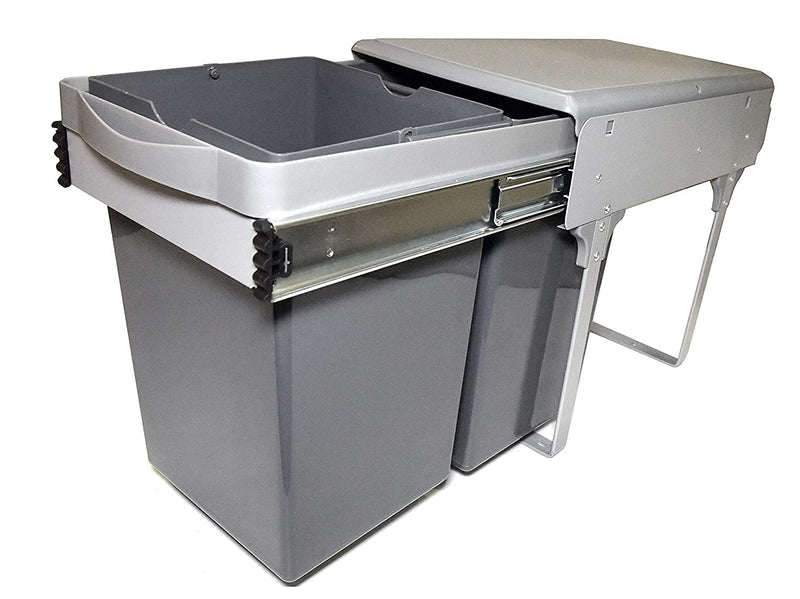 NOW & EVER Plastic Sliding Pull-Out Waste Bin (250 X 452 X 365 Mm)., Grey