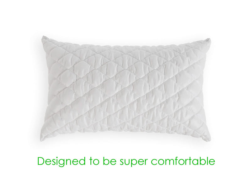 Curious Lifestyle Premium Quilted Bed Pillows for Sleeping Microfiber Filler Soft and Luxurious for Back Sleepers and Side Sleepers, Set of 2 Standard Size, 17" x 27", White