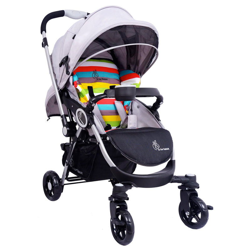 R for Rabbit Premium Chocolate Ride Stylish Baby Stroller and Pram for Baby, Kids, Infants, Newborn, Boys & Girls of 6 Months to 3 Years | 6 Months Warranty | (Rainbow)