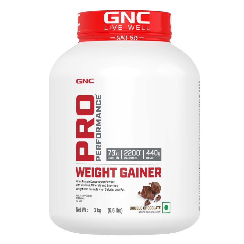 GNC Pro Performance Weight Gainer & Black Shaker (Double Chocolate, 3 Kg with Shaker)