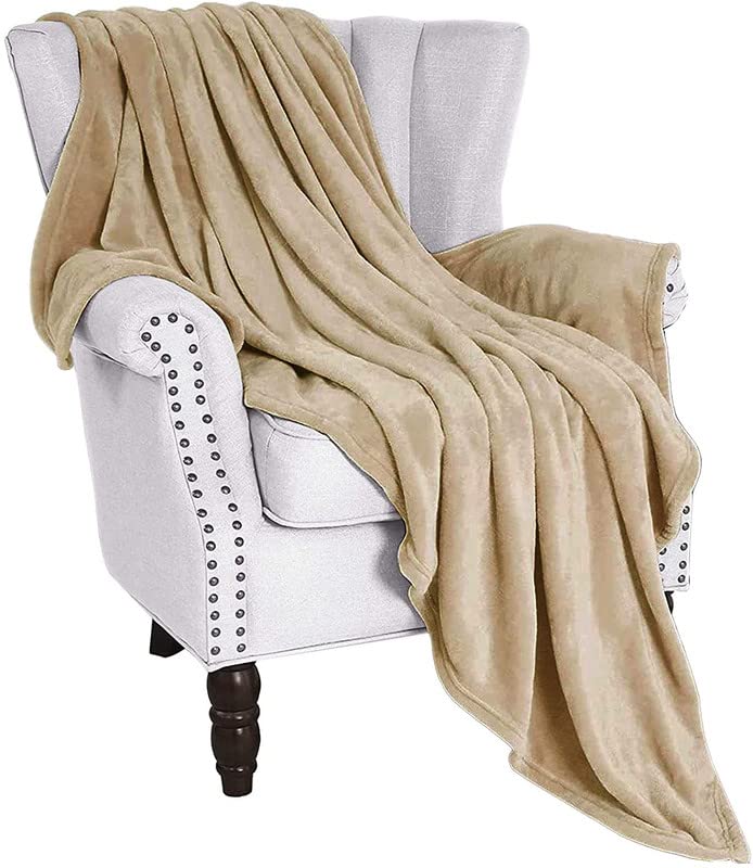 BSB HOME Polyester Premium Plush Single Blanket|300 GSM Lightweight Cozy Soft for Bed, Sofa, Couch, Travel&Camping|150X220 Cm Or 60X86 Inches|Beige,200 TC