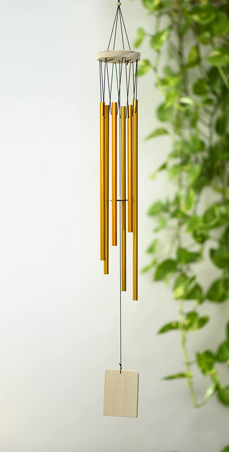 Tej Gifts Metal Wind Chime (6.5 x 6.5 x 66 cm, Golden)