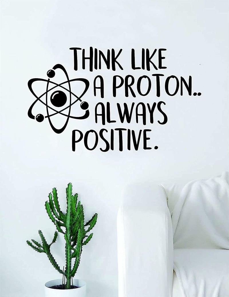 GADGETS WRAP Think Like A Proton Wall Decal Sticker Vinyl Art Bedroom Living Room Decor Decoration Teen Quote Inspirational Boy Girl Science Atom School Class