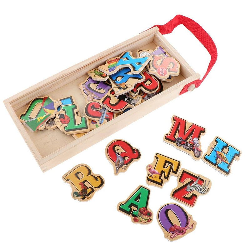 UJEAVETTE® Kids Wooden Cartoon Fridge Magnet Children Educational Toys Letters