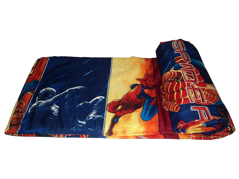 TIQH Cartoon Print Reversible Poly Cotton Single Bed Ac Blanket/Dohar for Kids (85 x 55 inches) (Multicolor 08)