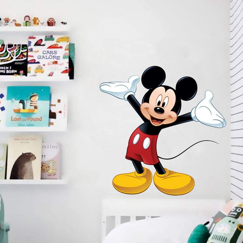 Cute Mickey Mouse Self Adhesive VinylWaterproof Decorative Wall Stickers for Hall, Bedroom, Kitchen and Furniture