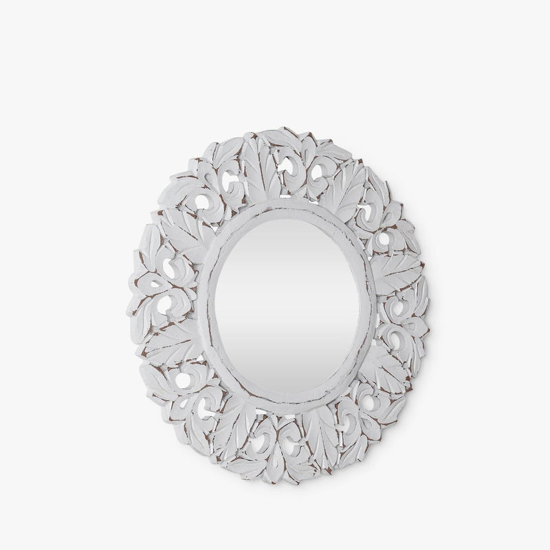 CASA DECOR Blanche Belle Wall Mirror for Entryways, Washrooms, Living Rooms Bedroom, Bathroom, Wall Basin, Study Room, Office