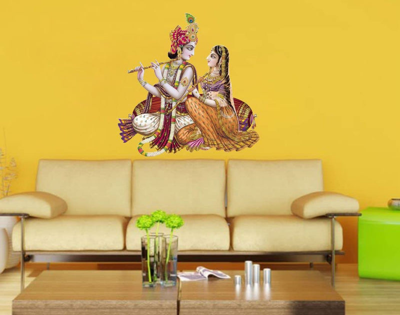 Delight Art Radha Krishna Design Wall Sticker Size - ( 53*54 ) cm Model id - ( DAMC00695L )