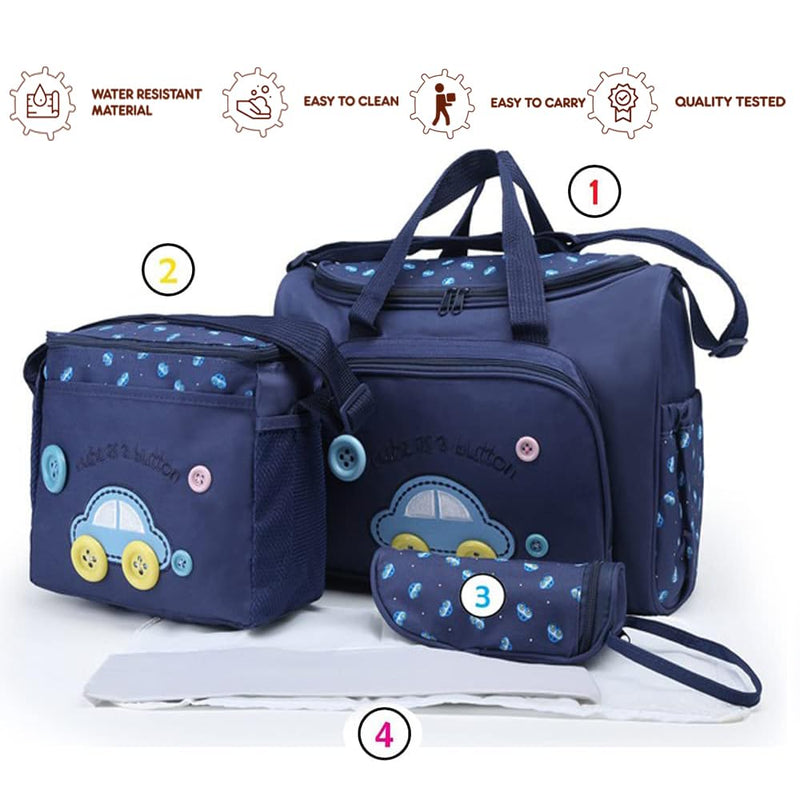 Baby Bucket Baby Diaper Nappy Changing Baby Diaper Bag Mummy Bag Handbag-(Pack of 4 – Navy Blue-1)