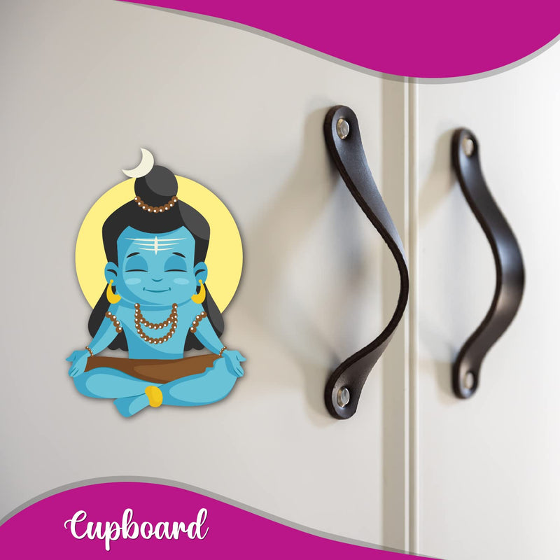 Bhai Please Lord Shiva Wooden Fridge Magnet (Pack of 1) God, Spiritual, Divine, Devotional Gift and Decorations