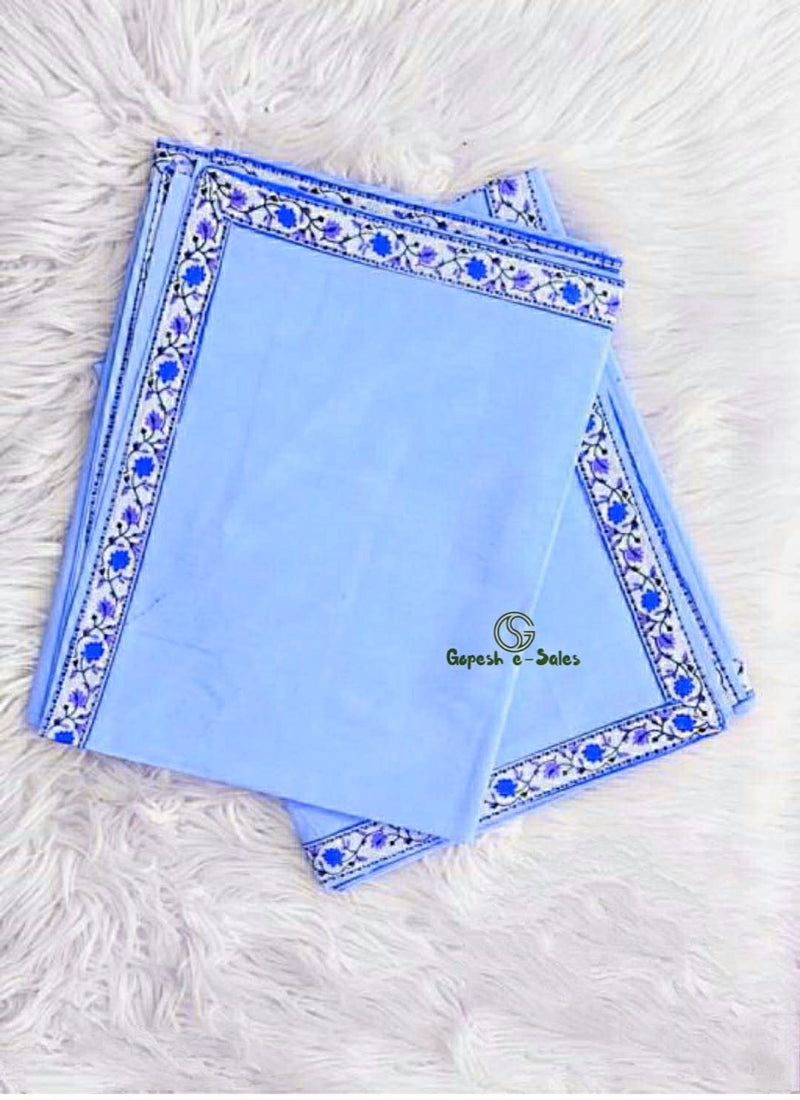 Gopesh e-Sales® Single Bed Dohar Blanket, Fabric - Pure Cotton -गर्मी में ओढ़ने वाली चादर (Pack of 2) Blue