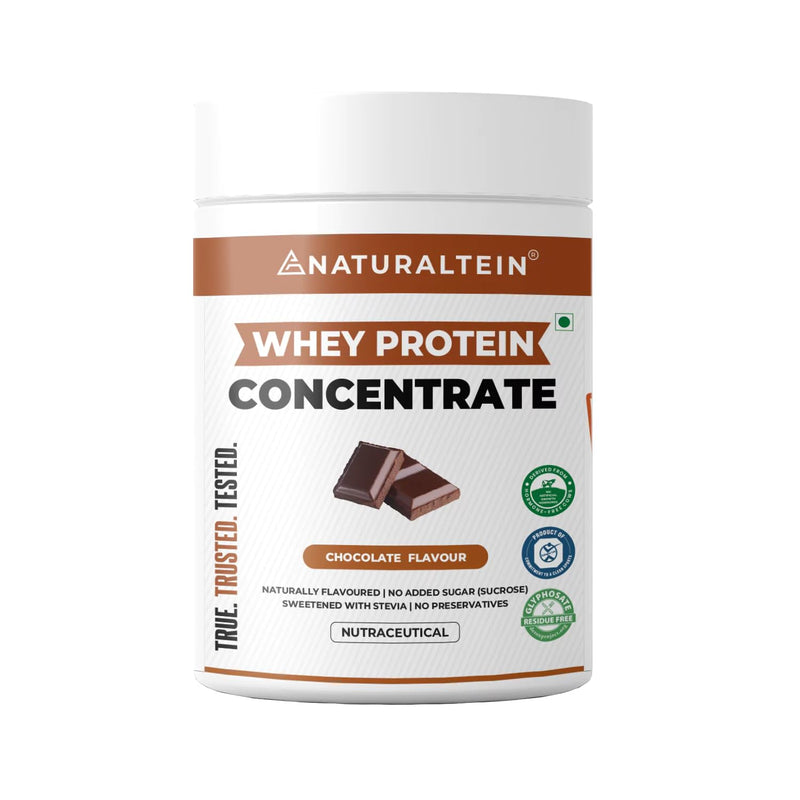 NATURALTEIN Natural Whey Protein Concentrate Chocolate - 300g (Naturally flavored, Non GMO, No Artificial Sweeteners)