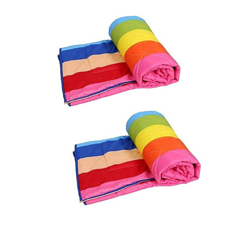 WONDERLOOK 100% Reversible Single Bed AC Blanket/Dohar/Combo Set of 2 Pc (Rainbow Colors Print)