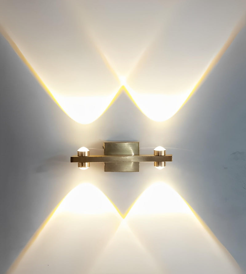 FILLISKA® LED Luxurious Indoor UP/Down Wall Light Warm White, Shockproof & Rustproof Alluminium Body (2 Up & 2 Down Luxurious Gold)