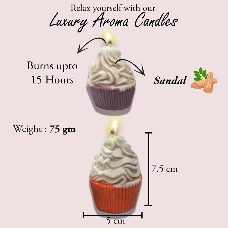 TAHA VENTURES Scented Cup Cake Candles| for Home Décor|Decoration|Birthday |Festival & Gifting|Soy Wax|75 Grams Each Set of 6