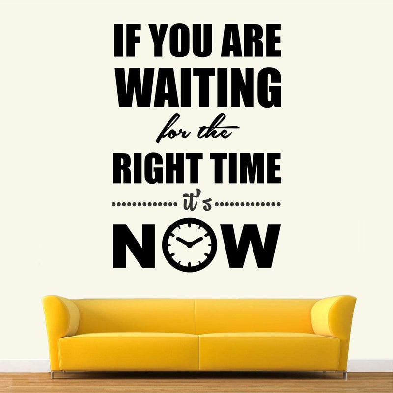 Kaushiki 'The Right Time Its Now- Office - Inspirational - Motivational - Quotes - Wall Sticker ' (Large Multi Colour, Vinyl - 70cm X 50 cm) Desg - 70