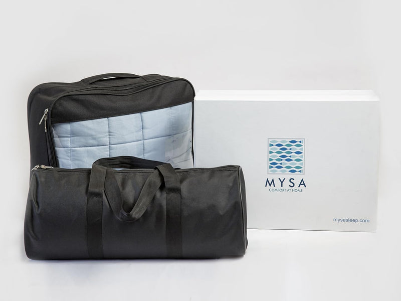 Mysa Sleep 100% Cotton Weighted Blanket Insert with Premium Glass Beads + Soft Muslin Duvet Cover – Great for Winters - 56" x 80”, 15 LB