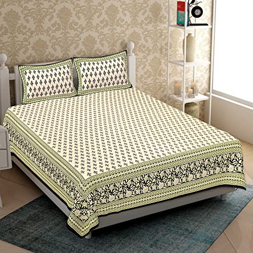 JaipurToHome 100% Cotton King Size Bedsheet with 2 Pillow Covers - Branded14