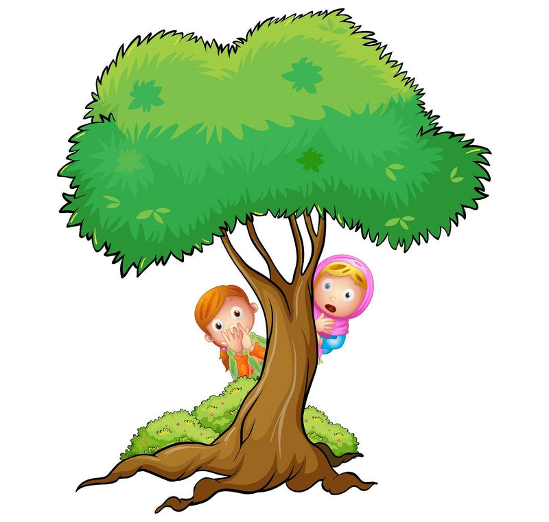 Tuffuk Tree with Kids Large Vinyl Wallstickers for Home Decorations(60 cm x 70 cm)5TZ0168