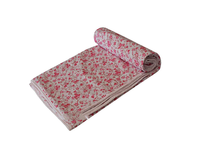 DEILYVERY Summer Special Anti-Pilling Super Soft Cotton Red Iris Flower Print Single Bed Dohar (Multicolour)