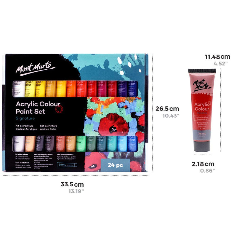 Mont Marte Acrylic Paint Set 24Pcex36Ml, Multi