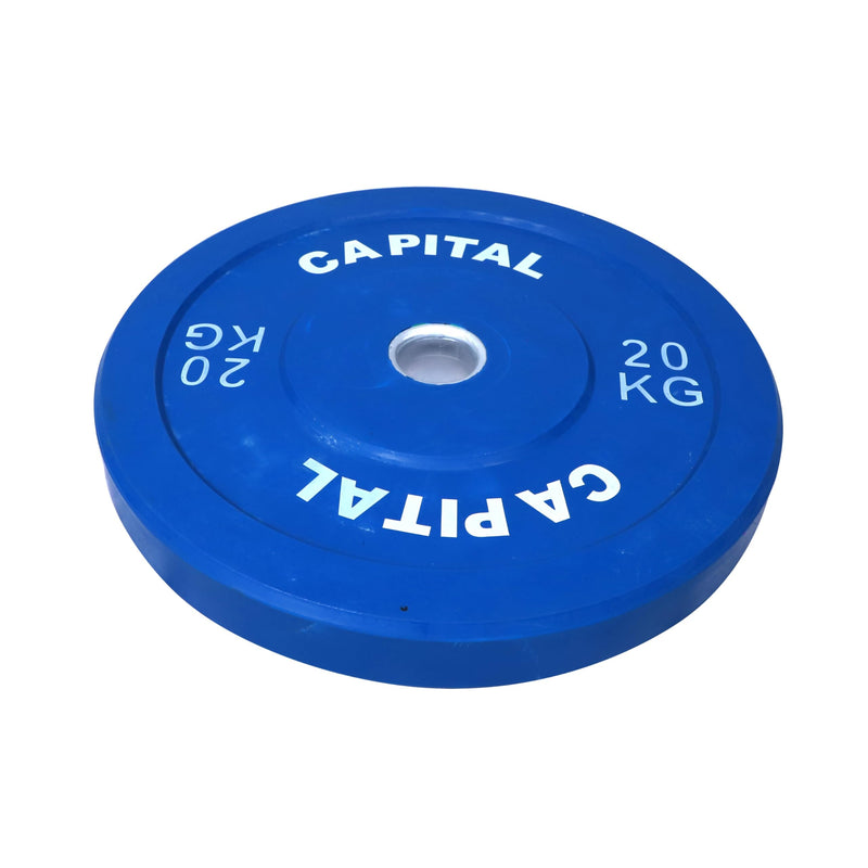 Capital Fitness Rubber Bumper Weight Plates 55mm Diameter 40Kg Set (20kg x 2) for Weight Lifting | Professional Barbell Weight Plate, Strength Training and Home Gym Fitness Workout, Blue