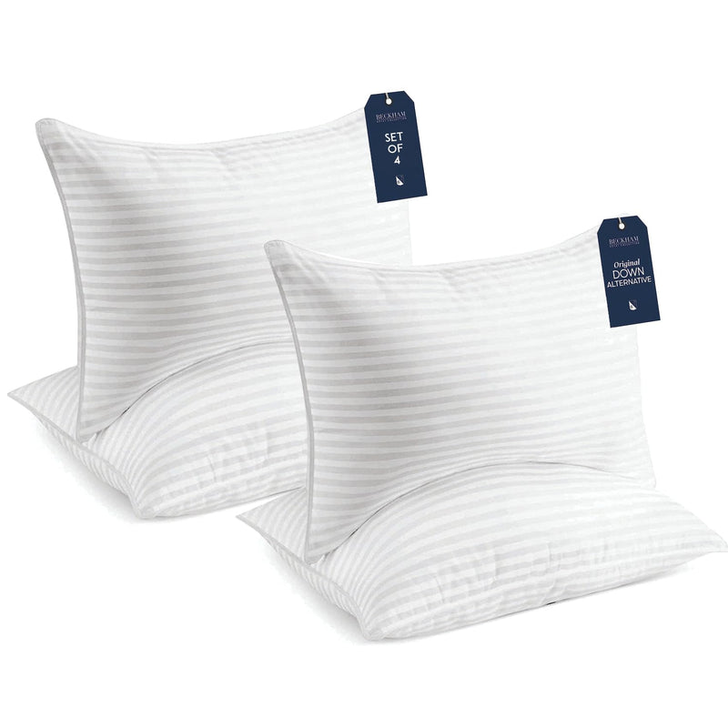 Beckham Hotel Collection Bed Pillows Standard Size Set of 4 - Down Alternative Bedding Pillow for Sleeping| (27x17 Inches)