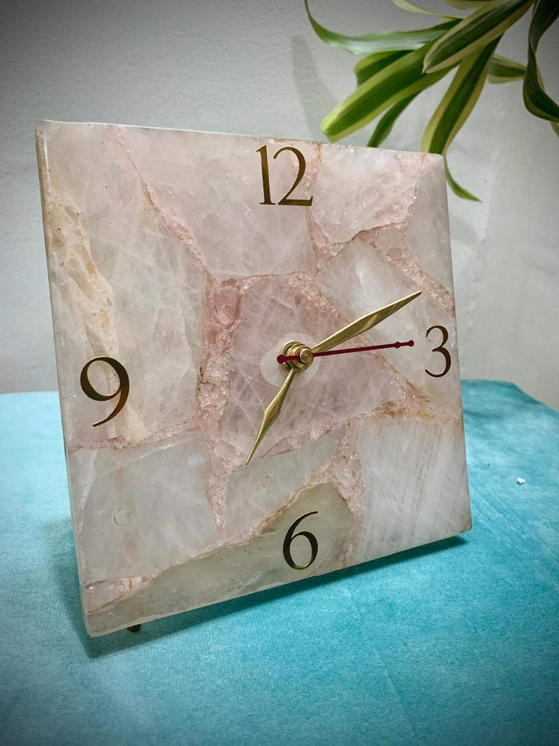 Marmex Brand Marble Quartz Automatic Table Clock (Rose Gold)