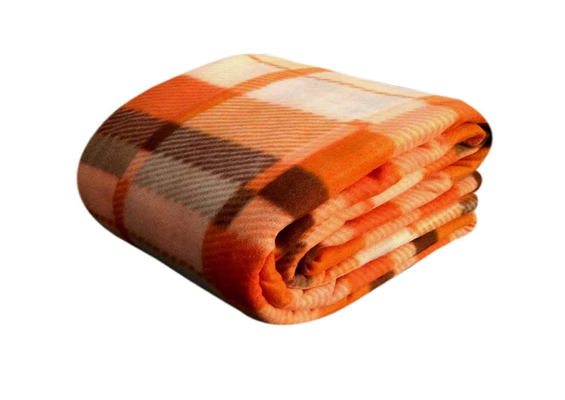 Exotic Home Fleece Wish and Furnish Double Bed Blanket (Orange, Standard)