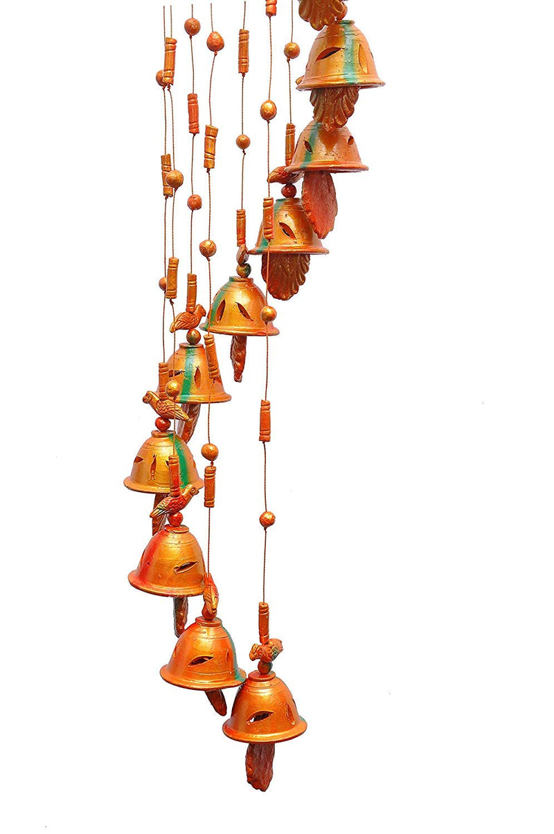 THE HIMALAYA CRAFT Terracotta Wind Chime (Standard, Multicolour) -9 Bells