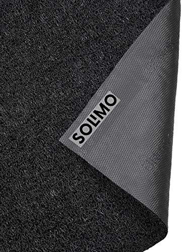 Amazon Brand - Solimo Rubber Anti Slip 1 Piece Medium Size Door Mat 24'X36'' (Black), Large Rectangle