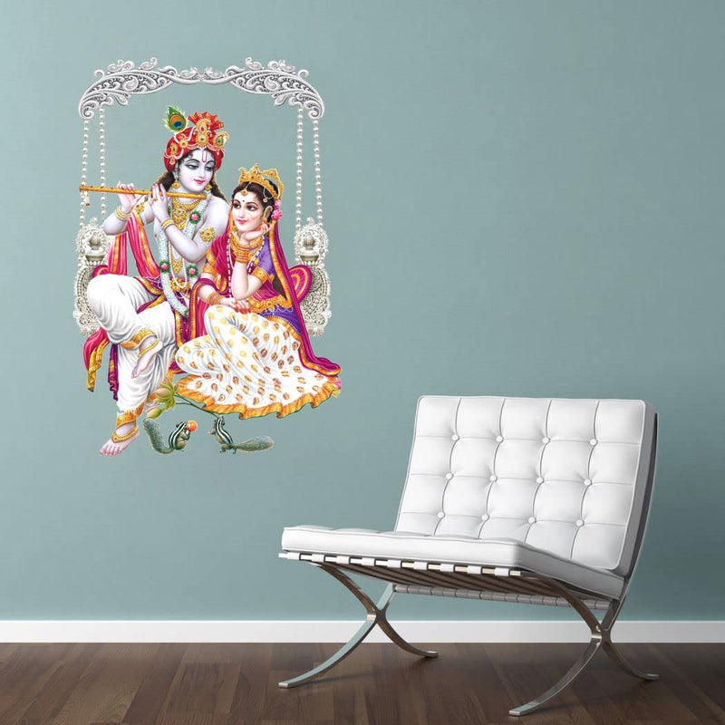 Delight Art Radha Krishna Design Wall Sticker Size - ( 40*57 ) cm Model id - ( DAMC00963L )