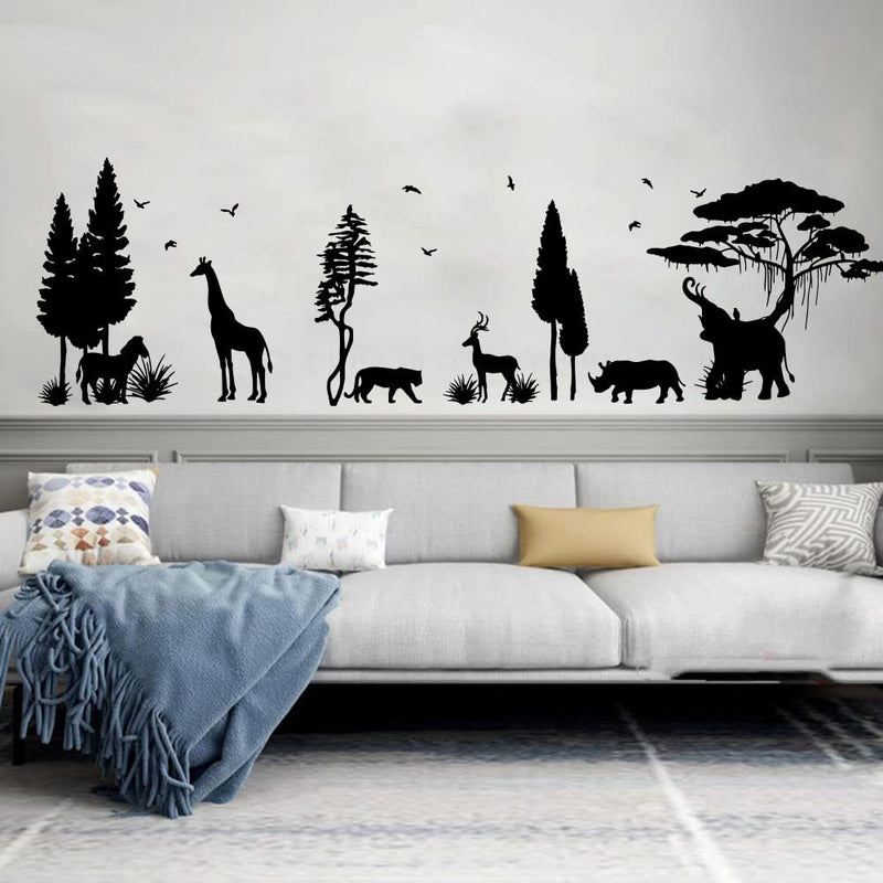 GADGETS WRAP Vinyl Decal Sticker Large Pine Tree Giraffe Elephant Deers (Item Finish Size : 160cm x 47cm)