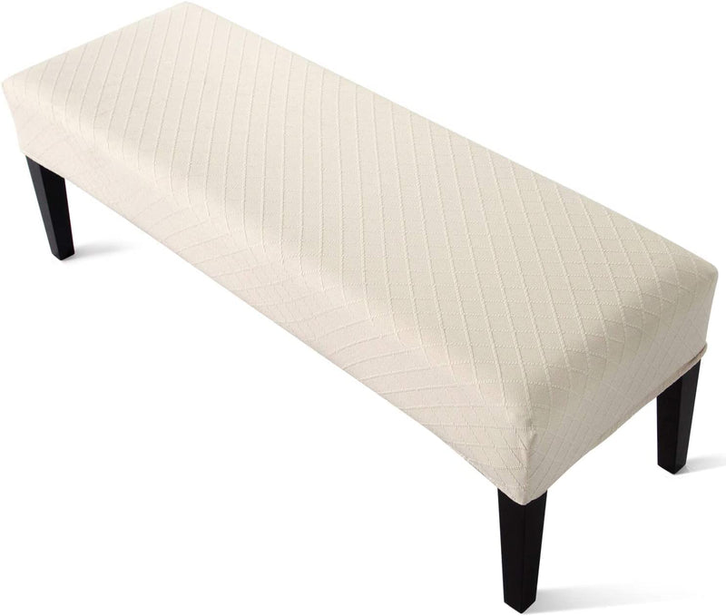 Street27 Polyester Bench High Stretch Slipcover Dining Room Bench Seat Cushion Cover Beige