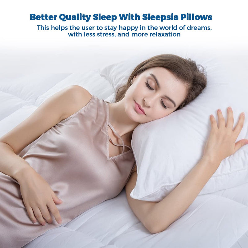 Sleepsia Premium Fiber Pillow | Hotel Quality Pillow | White - Set of 2, Size 17x28