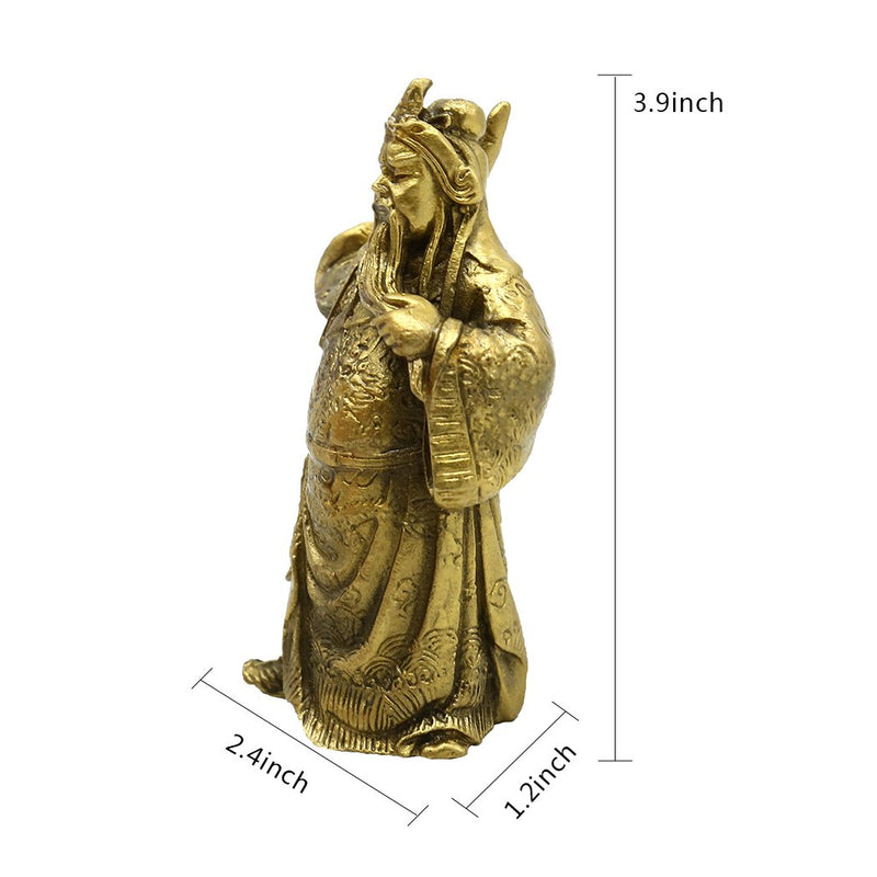 Chinese Fengshui Brass Warlord Hero Warrior Guan Gong Guan Yu Fortune Protection Statue Collection