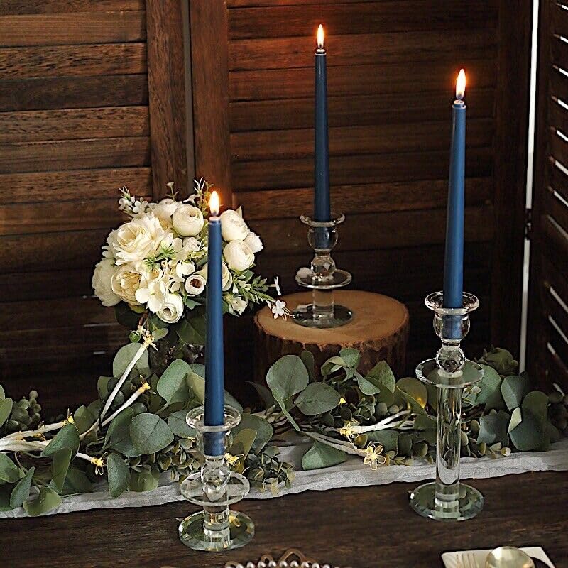 Weddings Parties and Gift 24 Navy Blue Premium 10" Taper Candles Unscented Dinner Party Wedding vngift9889