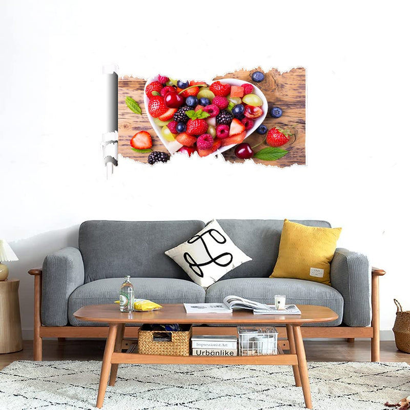 GADGETS WRAP Printed Wall Decal Sticker Scratched Paper Style Wall Decal (90cm x 50cm) - Fruits Salad