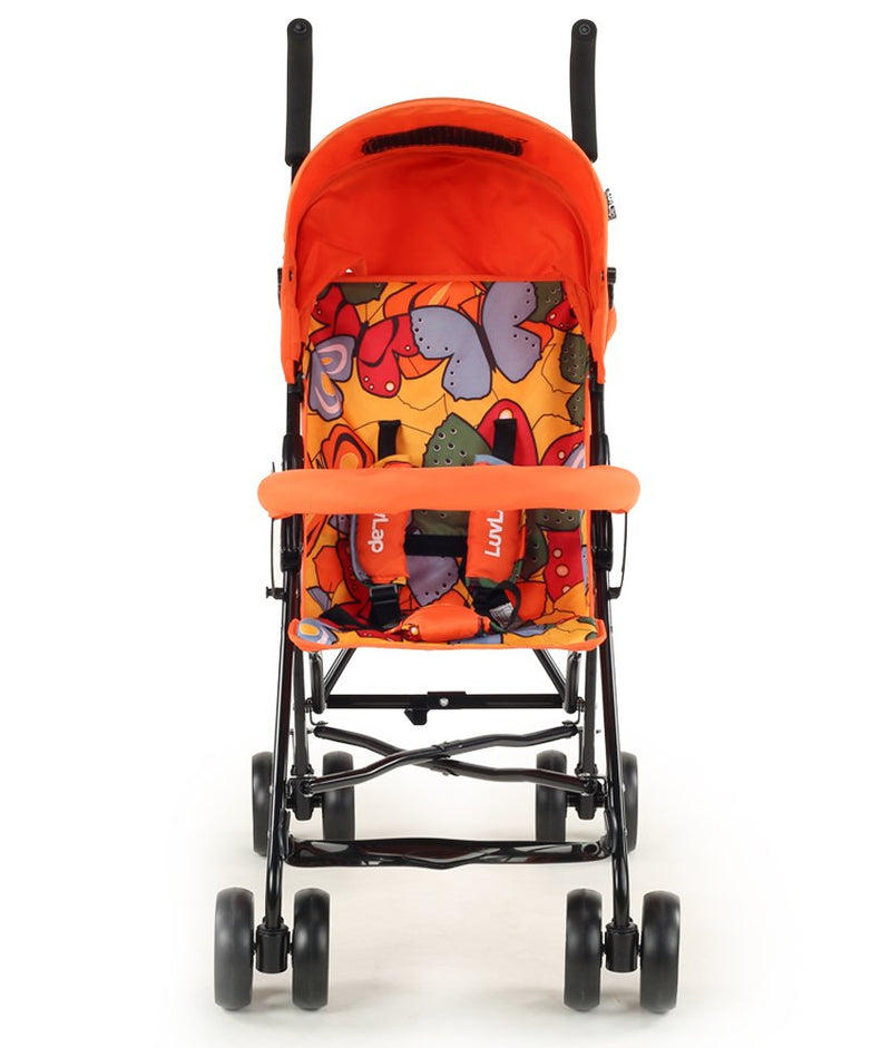 LuvLap Tutti Fruti Baby Stroller / Buggy, Compact & Travel friendly baby pram, for Baby & Kids, 6-36 Months, with 5 point safety harness, adjustable seat recline, 15Kg capacity (Orange)