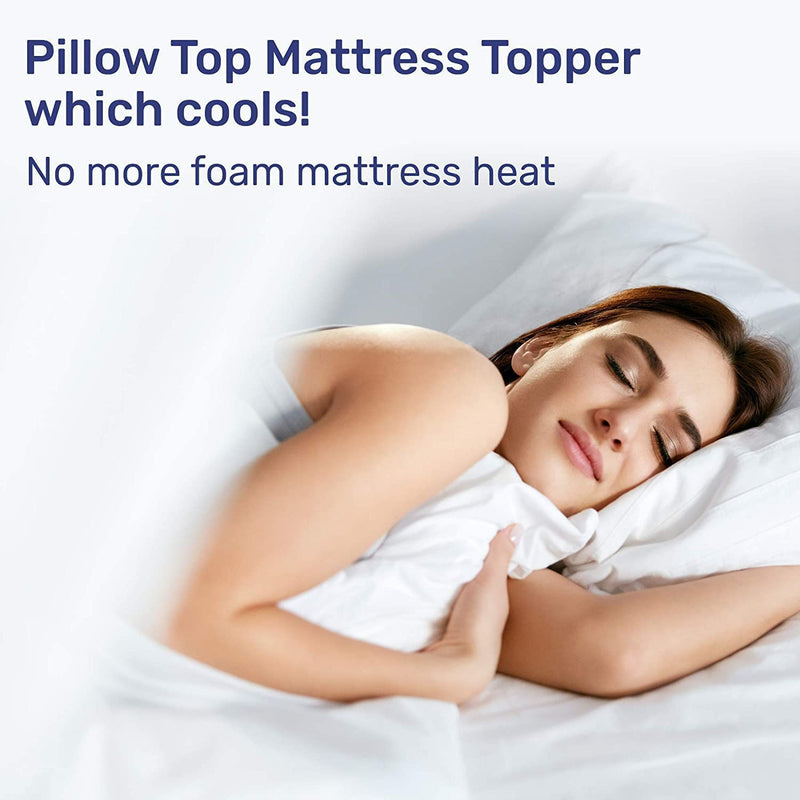 Full-Size Mattress Topper Pillow Top - Pure Cotton Top Quilted Plush Mattress Pad, Optimum Thickness with Premium Down Alternative Fill, Deep Pocket for Mattress 18 Inches