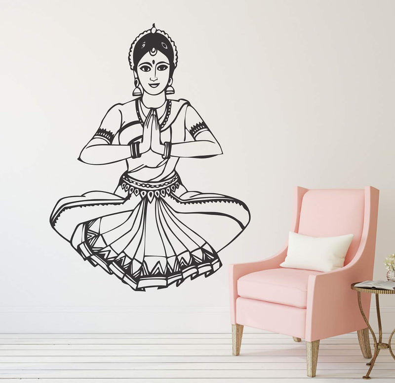 Tuffuk Bharathanatiyam Large Vinyl Wallstickers for Home Decorations(50 cm x 60 cm)4TZ020