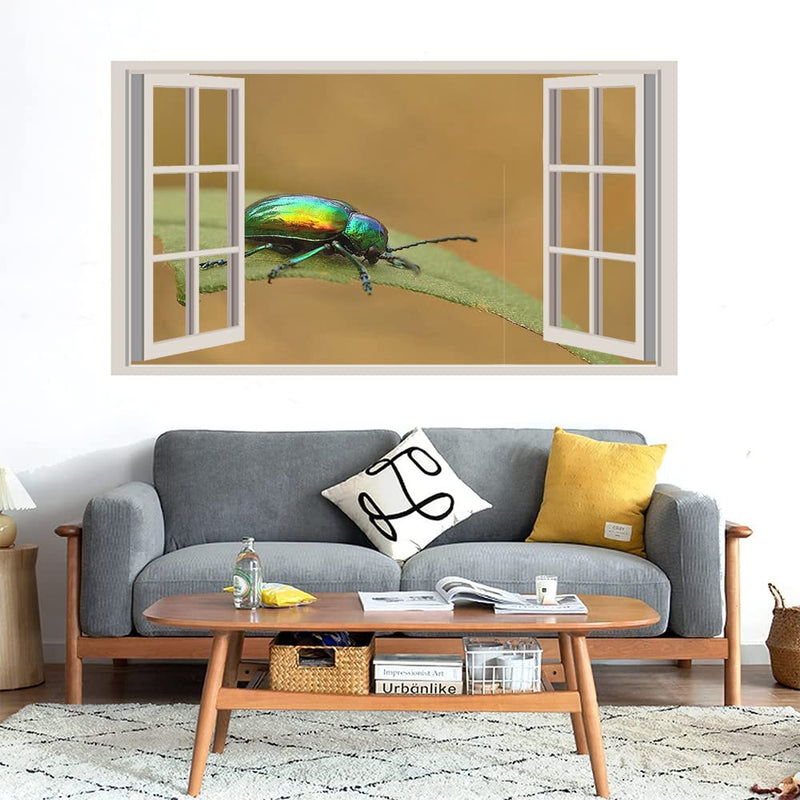 GADGETS WRAP Printed Wall Decal Sticker Fake Window Style Decal (90cm x 50cm) - Multicolor Insect