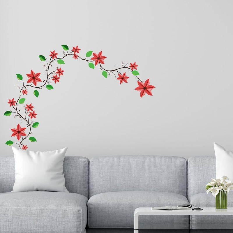 CVANU Beautiful Flower Branch Self-Adhesive Vinyl Wall Sticker for Wall Decoration (50inX70in)_S281