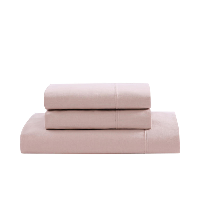 Lane Linen 100% Organic Cotton King Bed Sheet Set |Breathable Fabric | Sustainable & Eco Friendly(Sephia Rose,King)