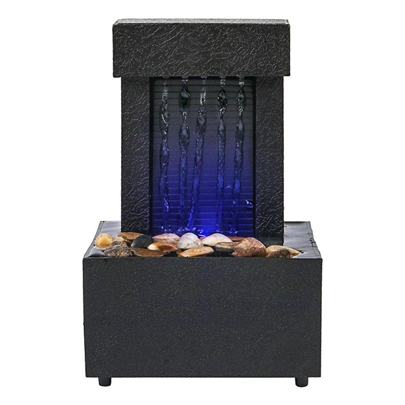 ATORSE® Desktop Waterfall Fountain Water Flow with Led Zen Meditation Tabletop Decor