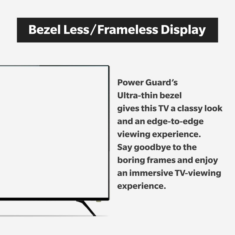 Power Guard 165 cm (65 inches) Frameless 4k Ultra HD Smart LED TV PG65F4k (Black)