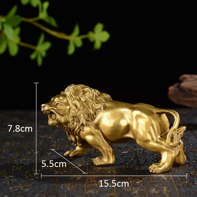 Chinese Fengshui Handmade Brass Magical and Noble Lion Statue Home Decor Housewarming Gift